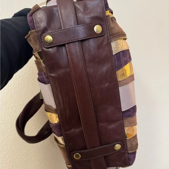 SOLD 🚫 Vintage Coach Limited Edition Metallic Leather Large Sabrina y2k RARE - Picture 7 of 9